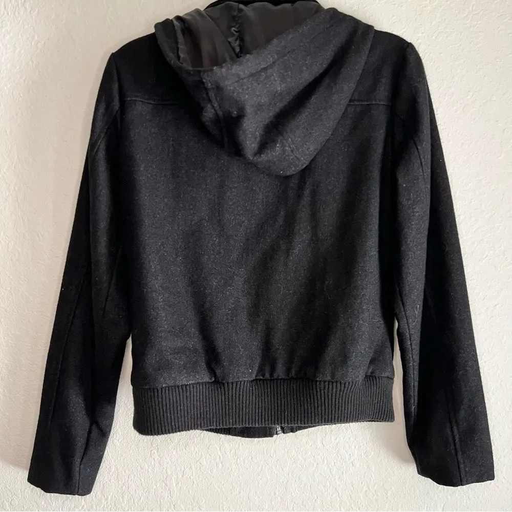 G by Guess wool bomber jacket 🔥🖤 Y2K 🖤 hooded 🖤